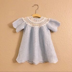 70s vintage crochet baby dress